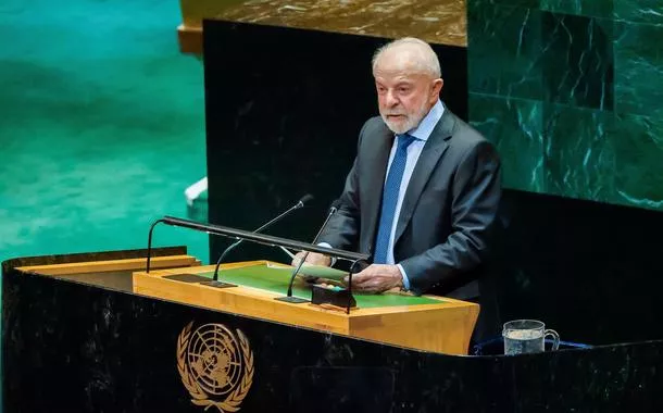 Presidente Lula durante discurso na Conferência Internacional de Alto Nível da ONU para a Solução da Questão Palestina e a Implementação da Solução de dois Estados, em Nova York, nos EUA