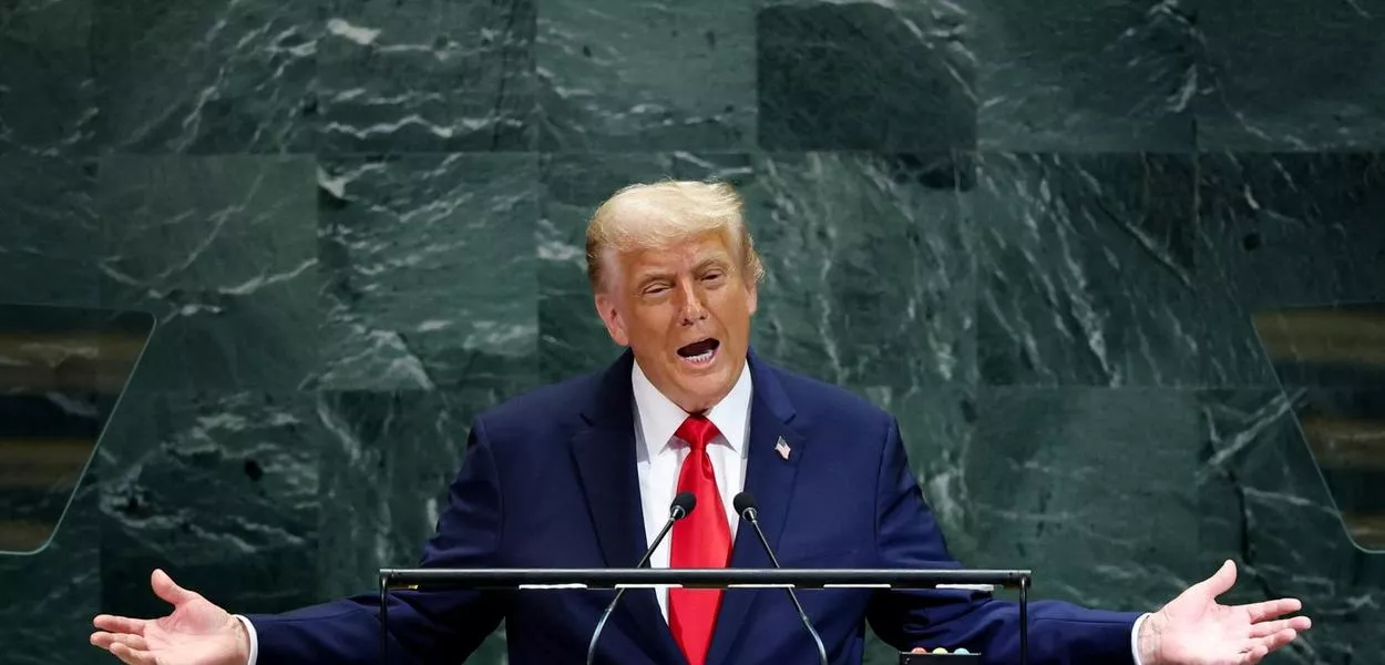 O presidente dos EUA, Donald Trump, em discurso na ONU - 23/9/2025 