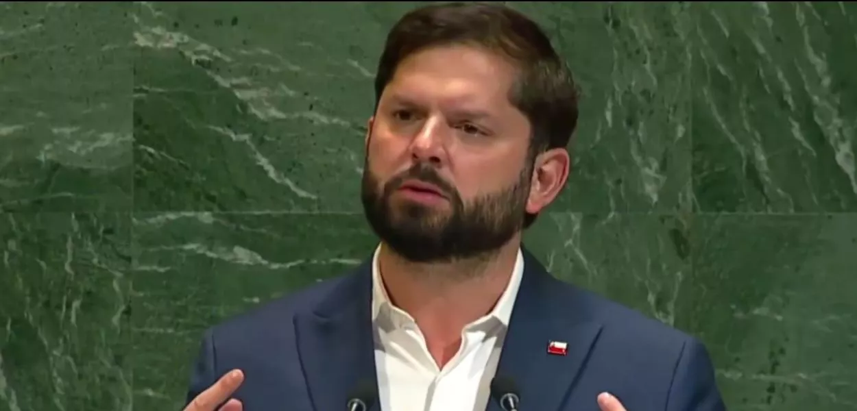 Gabriel Boric em discurso na Assembleia Geral da ONU