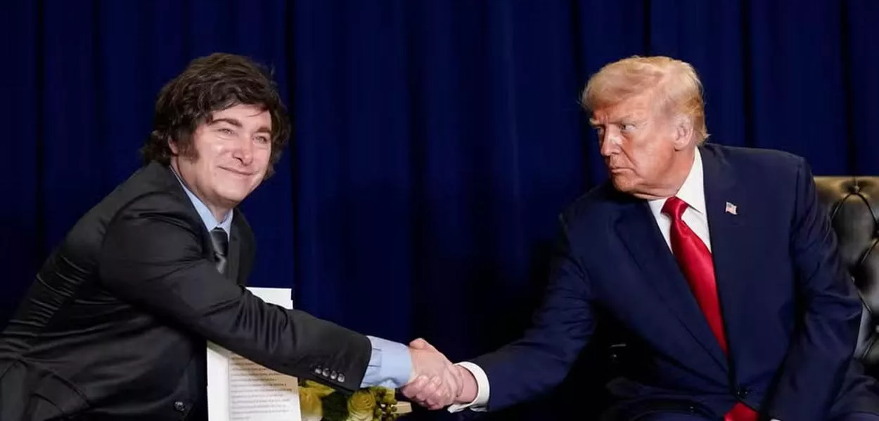 Javier Milei e Donald Trump durante encontro na 80ª Assembleia Geral das Nações Unidas, em Nova York