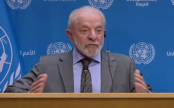 Lula em coletiva de imprensa na sede da ONU, em Nova York