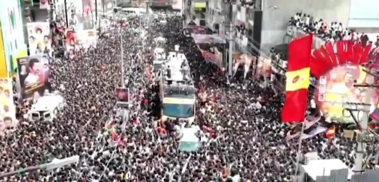 Comício em Tamil Nadu, na Índia