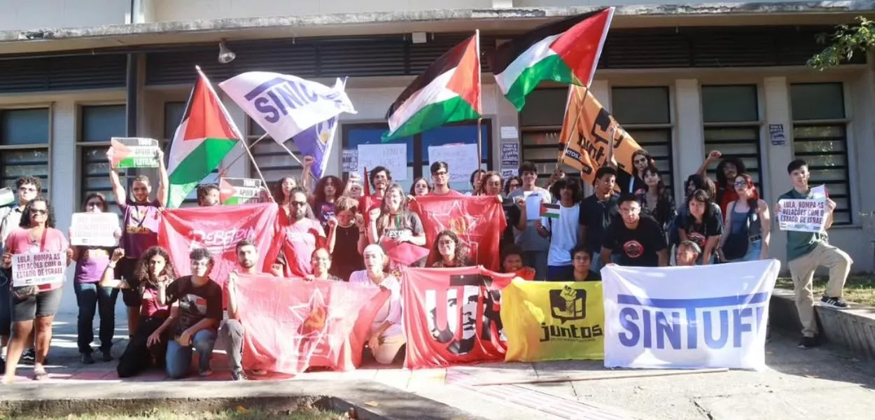 Protestos na UFF para rompimento com a Universidade Ben Gurion, de Israel