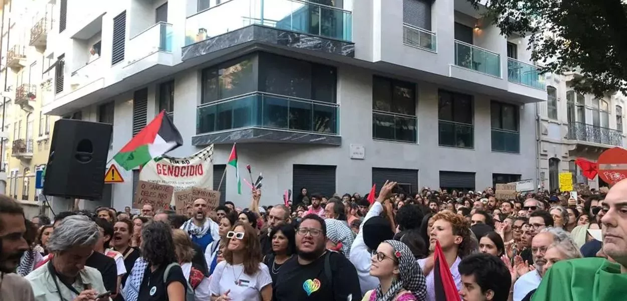 Ato pró-Palestina em Portugal