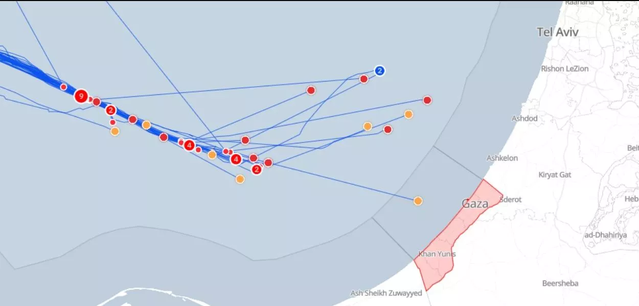 O barco Mikeno é o que mais se aproximou de Gaza, chegando a romper o bloqueio israelense das águas palestinas