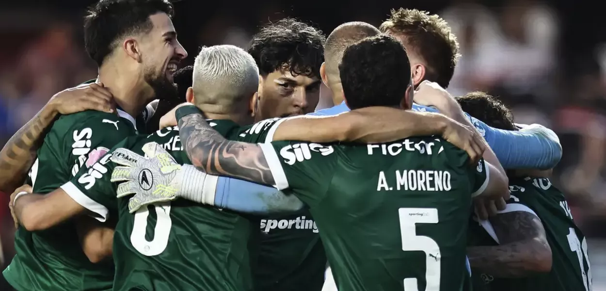 Jogadores do Palmeiras celebram vitória