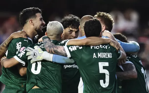 Jogadores do Palmeiras celebram vitória