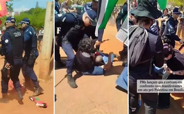 Protesto pró-Palestina em Brasília tem spray de pimenta e manifestantes presos pela PM