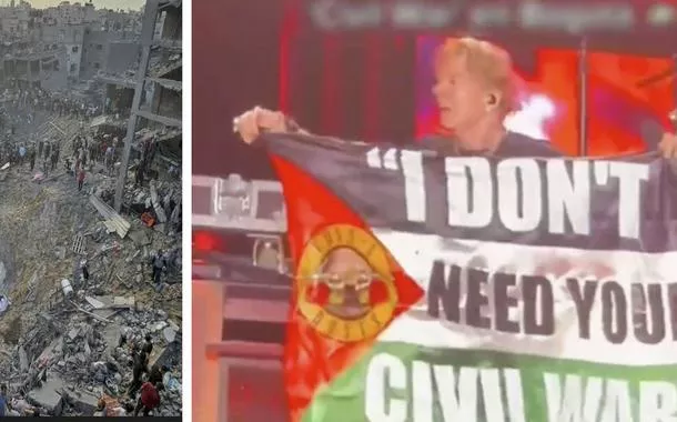 Axl Rose se solidariza com palestinos e condena genocídio cometido por Israel na Faixa de Gaza