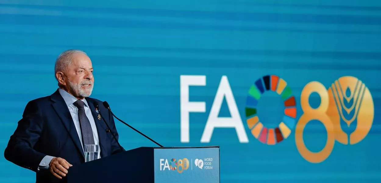Presidente da República, Luiz Inácio Lula da Silva, durante reunião do Conselho de Campeões (“Board of Champions”) da Aliança Global contra a Fome e a Pobreza, realizada na sede da Organização das Nações Unidas para Alimentação e Agricultura (FAO). Sede da FAO – Roma (Itália)