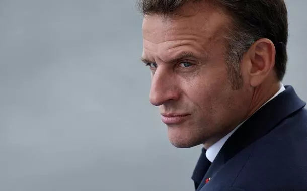 O presidente da França, Emmanuel Macron, em Paris - 14/07/2025