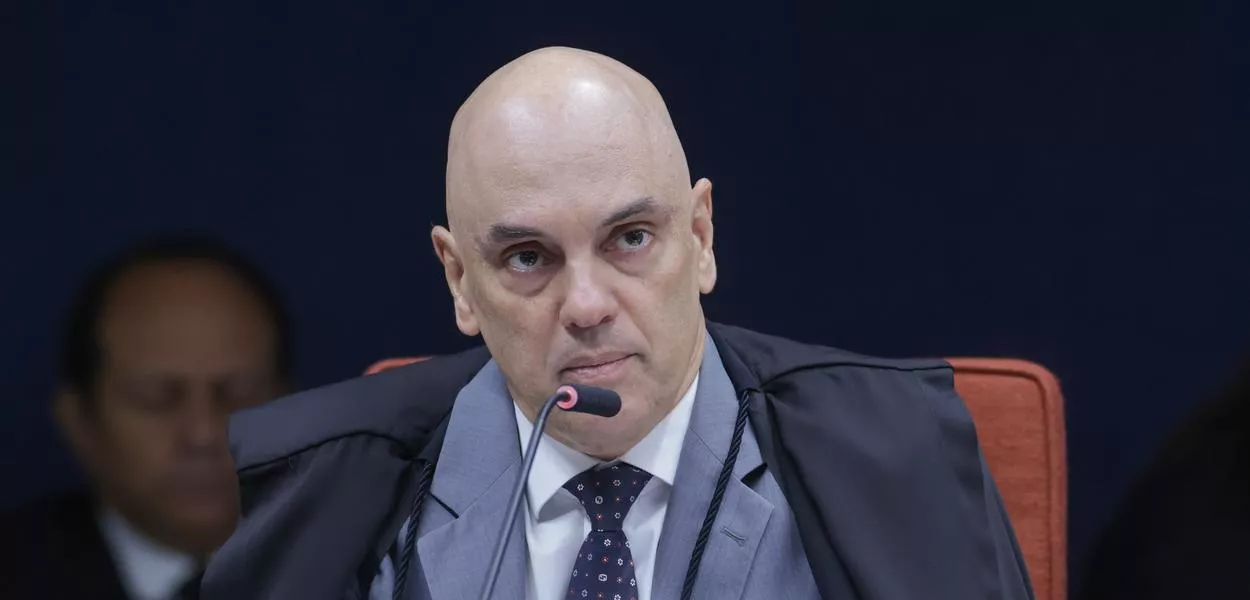 O ministro do STF Alexandre de Moraes durante o julgamento do Núcleo 4 da trama golpista (Ação Penal 2694) - 14/10/2025
