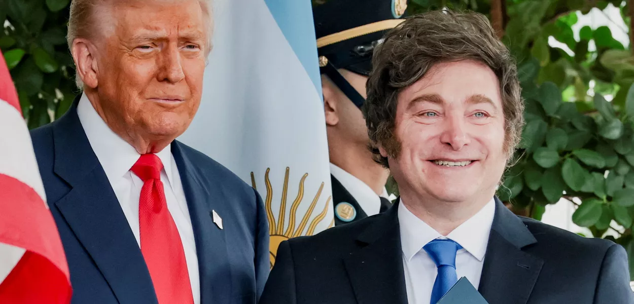 Presidentes dos EUA, Donald Trump,  e  da Argentina, Javier Milei, se reúnem na Casa Branca