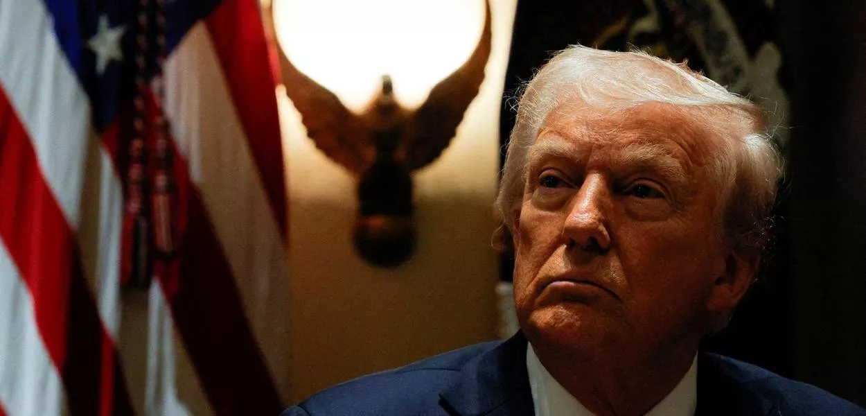 O presidente dos EUA, Donald Trump, na Casa Branca - 26/02/2025 