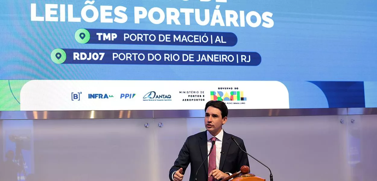 Ministro dos Portos e Aeroportos, Silvio Costa Filho, participa do 2º Bloco de Leilões Portuários na B3. Porto de Maceió e do Rio de Janeiro