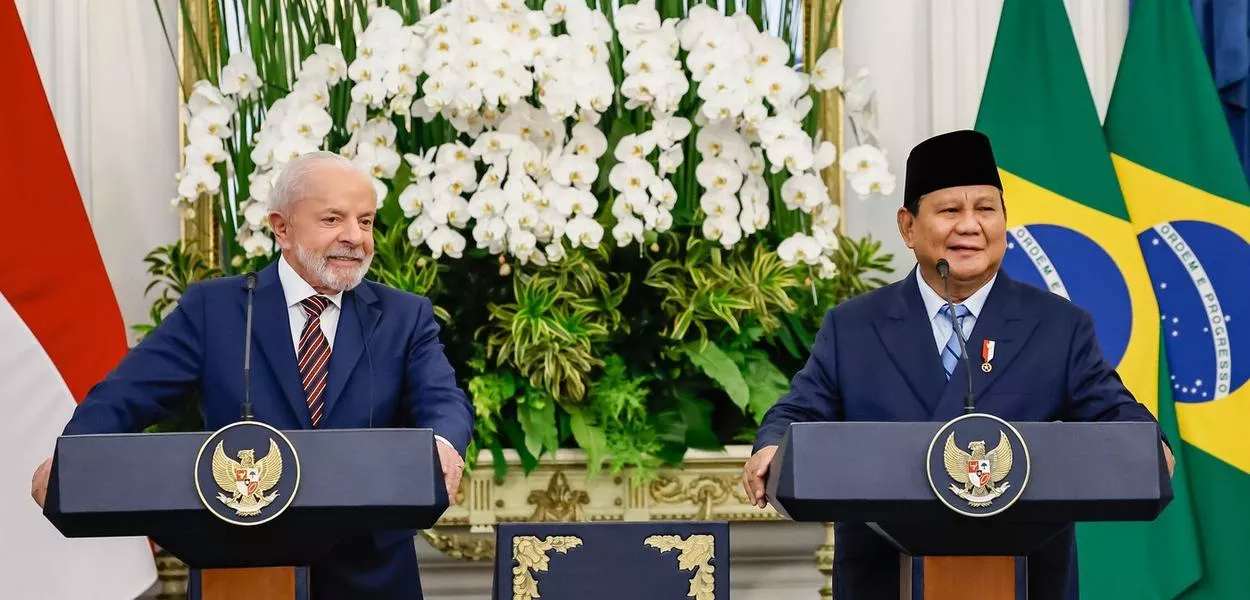 Lula com o presidente indonésio, Prabowo Subianto