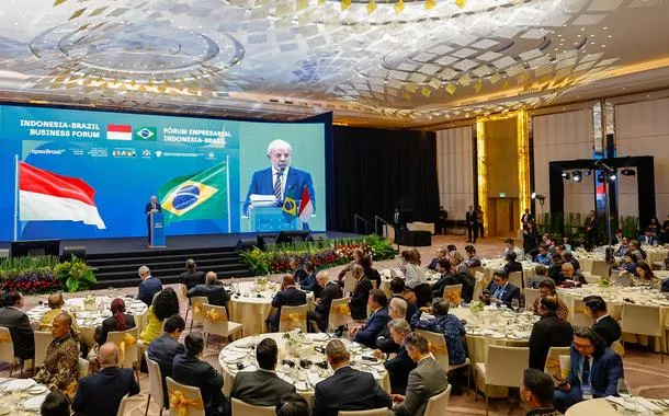 Lula na Indonésia23.10.2025 - Presidente da República, Luiz Inácio Lula da Silva, durante encerramento do Evento Empresarial Brasil-Indonésia.
Hotel St. Regis.

Foto: Ricardo Stuckert / PR