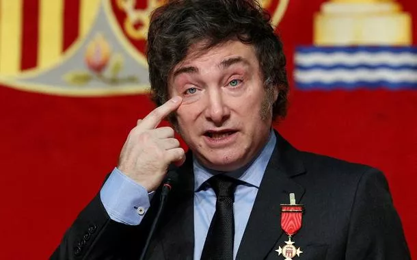 O presidente da Argentina, Javier Milei, em Madri, Espanha - 21/06/2024