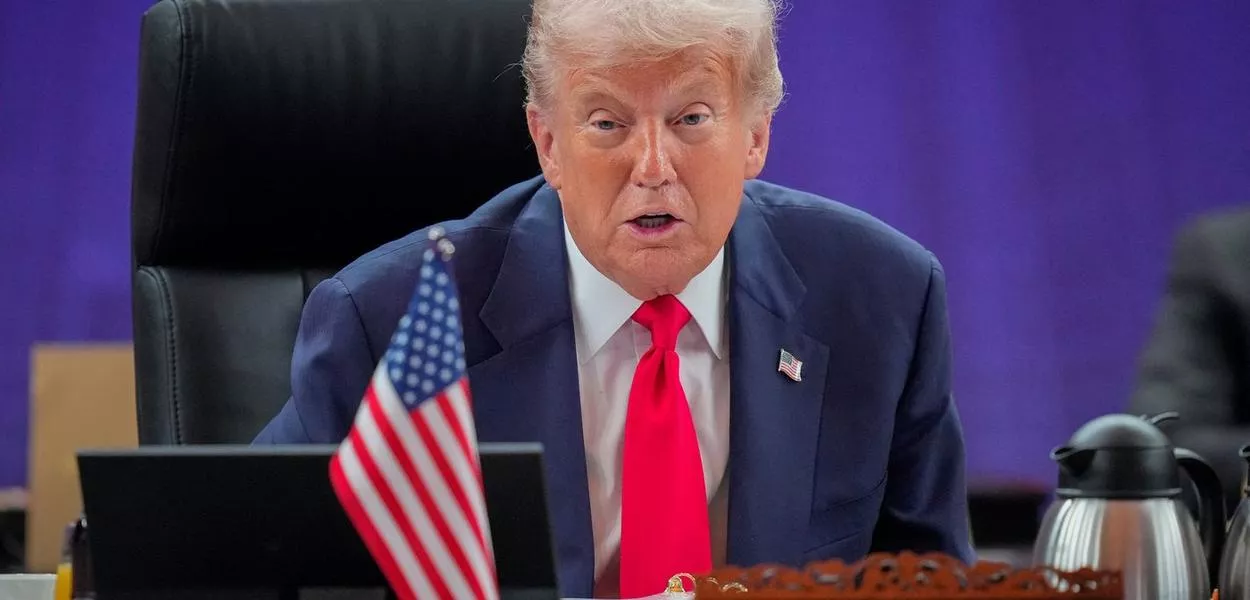 O presidente dos EUA, Donald Trump, durante reunião de cúpula da Asean, em Kuala Lumpur, na Malásia - 26/10/2025 