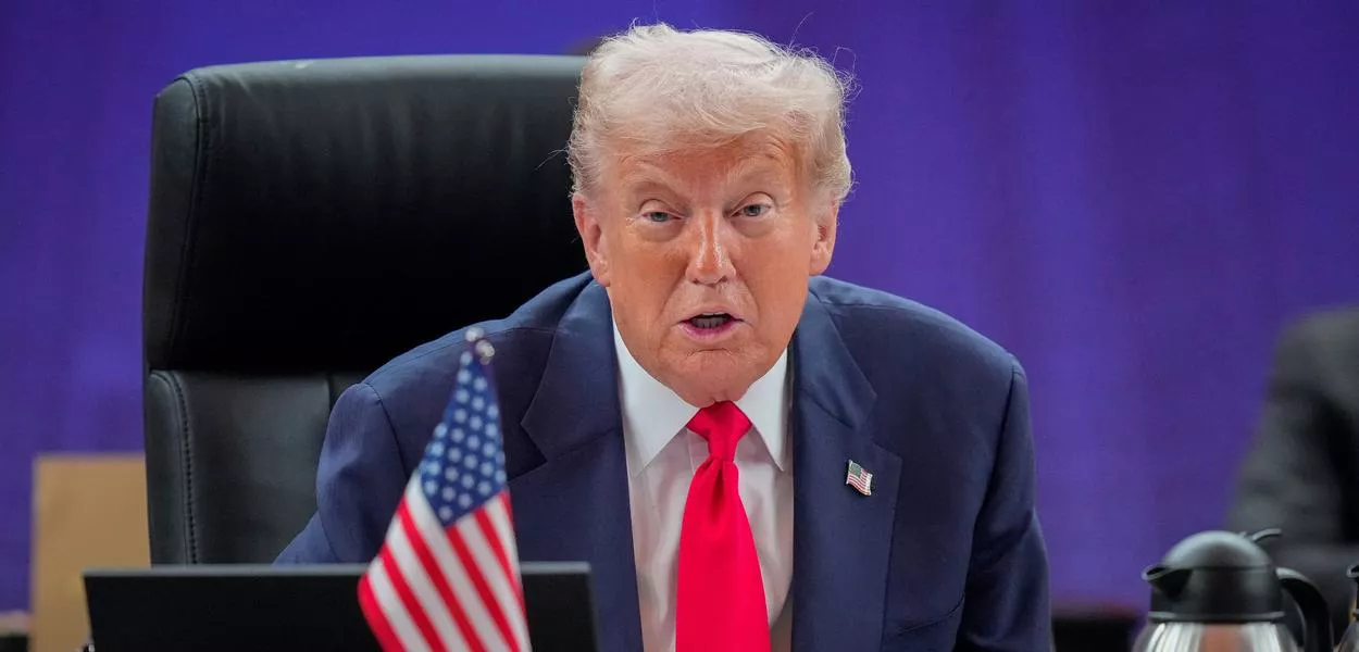 O presidente dos EUA, Donald Trump, durante reunião de cúpula da Asean, em Kuala Lumpur, na Malásia - 26/10/2025 