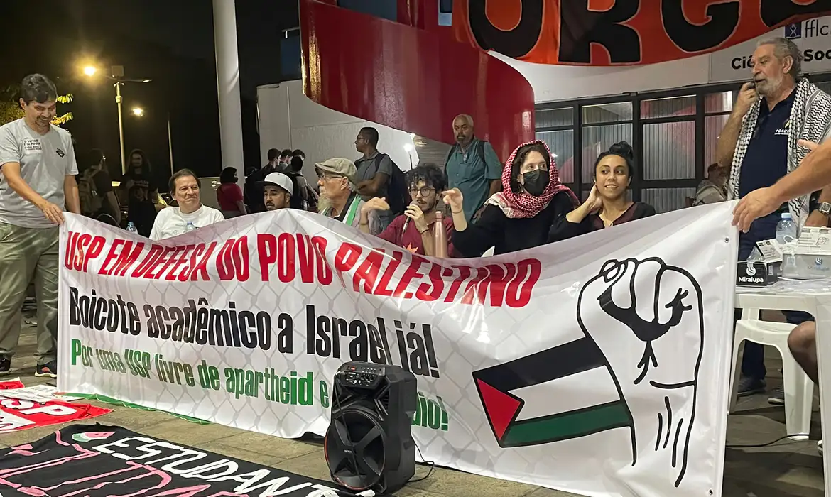Protesto pró-Palestina na USP
