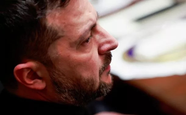 O presidente ucraniano, Volodymyr Zelensky, em Washington, D.C., EUA - 17/10/2025   