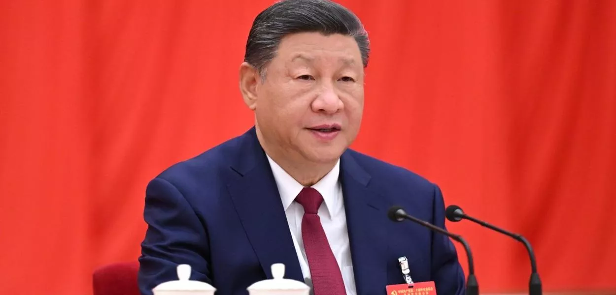 O presidente chinês, Xi Jinping, na reunião do novo Plano Quinquenal