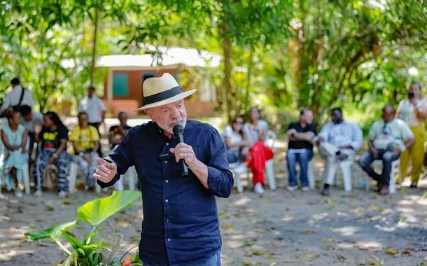 Presidente da República, Luiz Inácio Lula da Silva, durante visita ao Quilombo Itacoã Miri. Acará (PA)