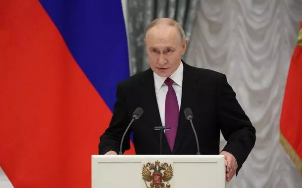 O presidente da Rússia, Vladimir Putin, no Kremlin, em Moscou - 4 de novembro de 2025 