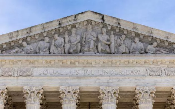 Vista da Suprema Corte dos Estados Unidos, em Washington, D.C., EUA - 8 de fevereiro de 2024