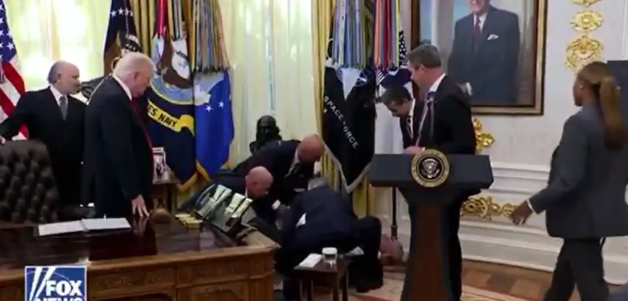 Donald Trump vê Gordon Finlay desmaiado no Salão Oval