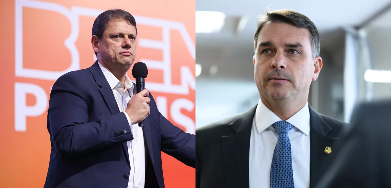 Tarcísio de Freitas e Flávio Bolsonaro