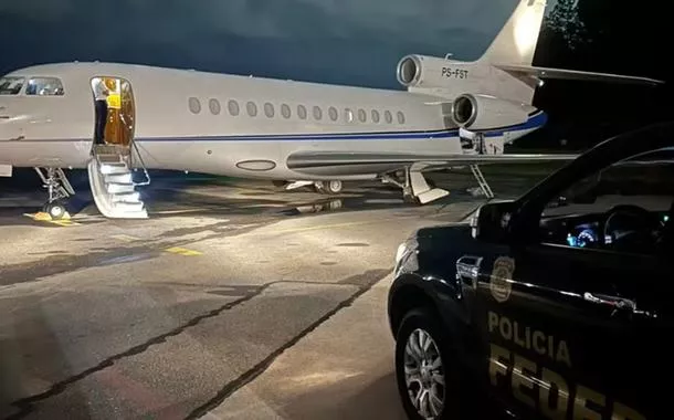 O jato, avaliado em cerca de R$ 200 milhões, possui estrutura completa para longos deslocamentos