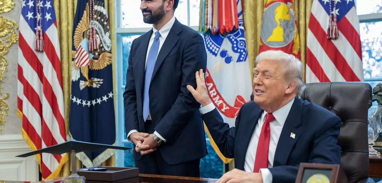 O presidente dos EUA, Donald Trump, se reúne com o prefeito eleito de Nova York, Zohran Mamdani, na Casa Branca - 21/11/2025