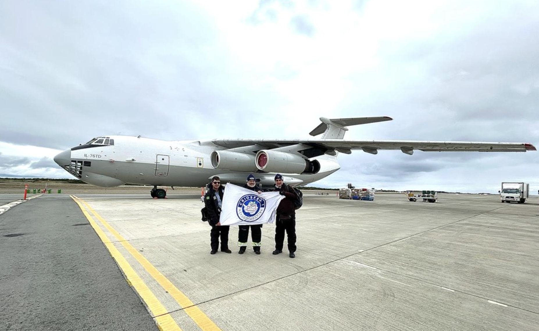 Integrantes da primeira missão carbono zero na Antártica