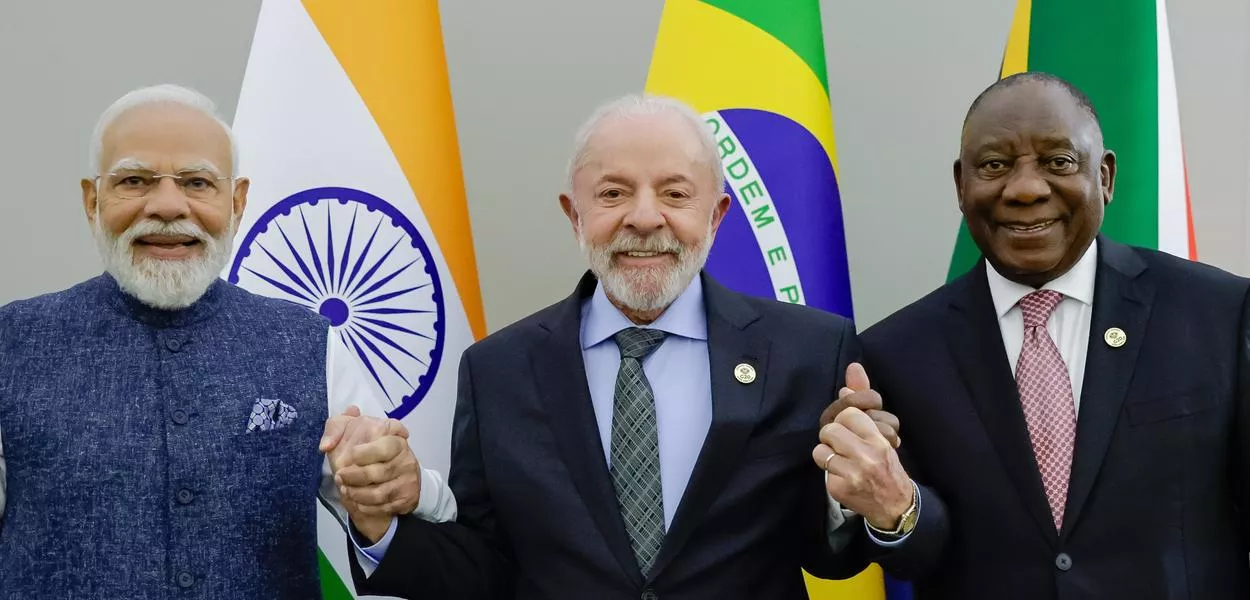 Narendra Modi, Lula e Cyril Ramaphosa