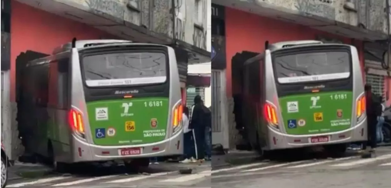 Ônibus desgovernado atinge veículos, invade comércio e deixa 5 pessoas em estado grave em SP (vídeo)