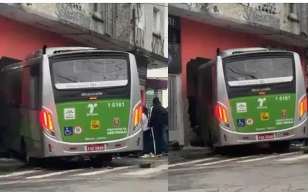 Ônibus desgovernado atinge veículos, invade comércio e deixa 5 pessoas em estado grave em SP (vídeo)
