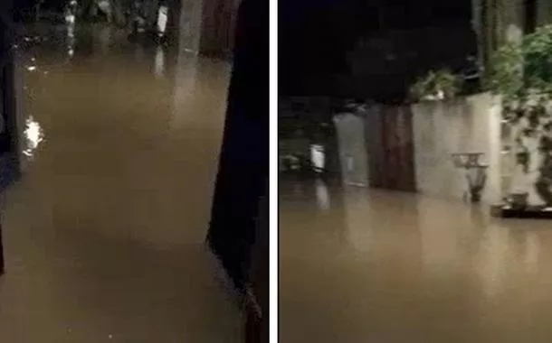 Ruas alagadas em Ubatuba