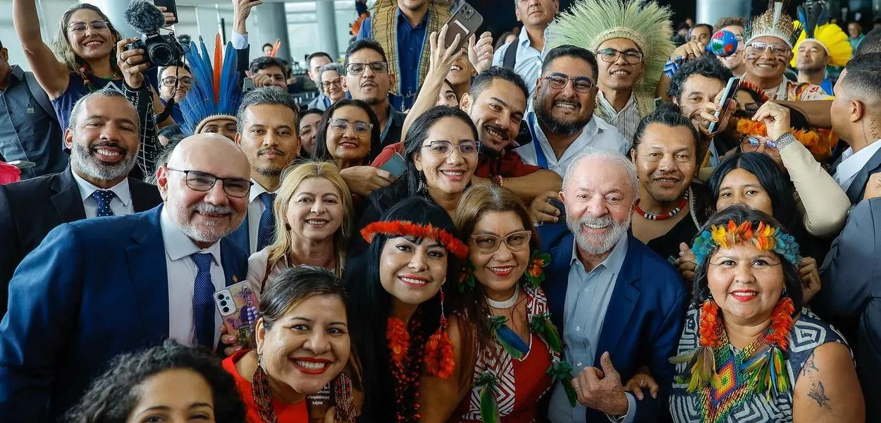 Presidente Lula durante a cerimônia alusiva ao anúncio de criação da Universidade Federal Indígena e da Universidade do Esporte