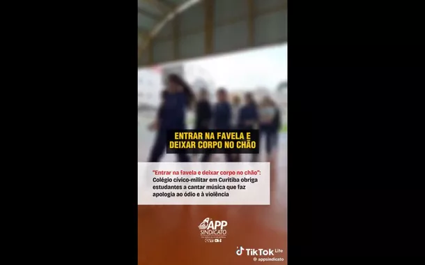 Alunos de escola cívico-militar entoam canto de violência: "entrar na favela e deixar corpo no chão" (vídeo)
