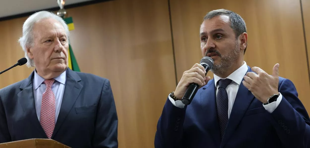 Brasília- DF - 24-03-2024 - Ministro da Justiça, Ricardo Lewandowski e o diretor-geral da PF, Andrei Passos