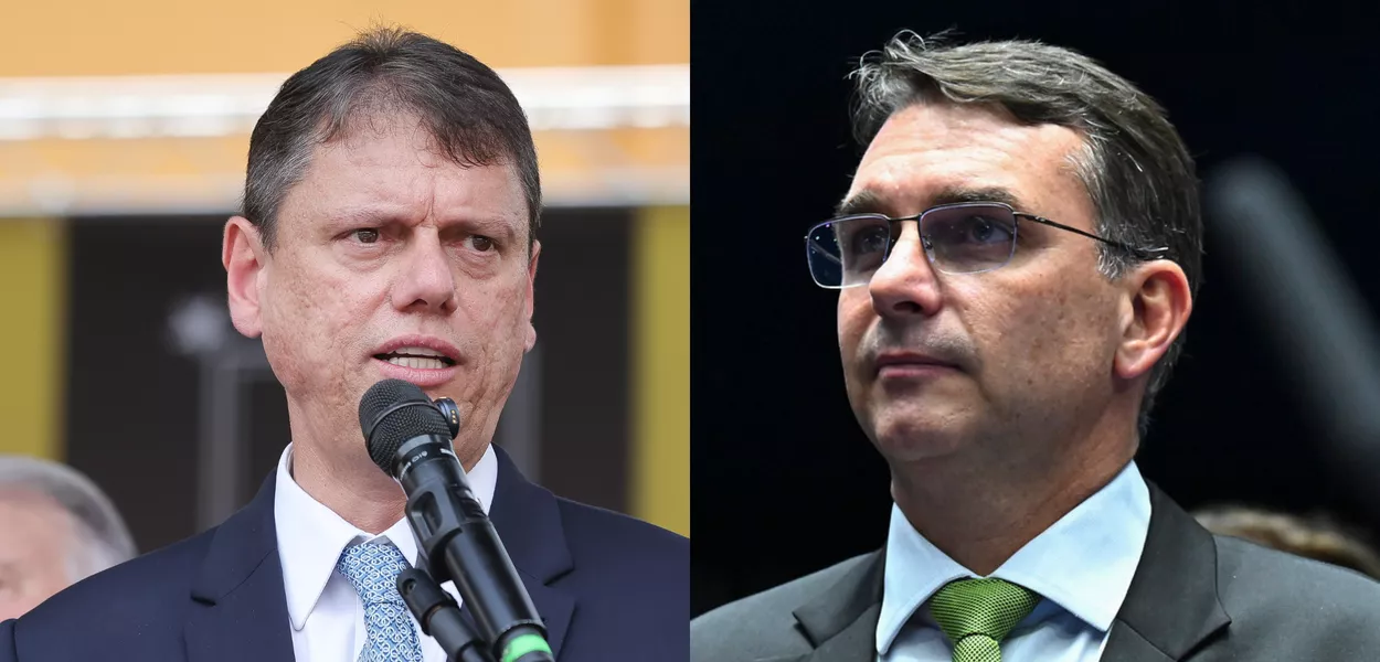 Tarcísio de Freitas e Flávio Bolsonaro