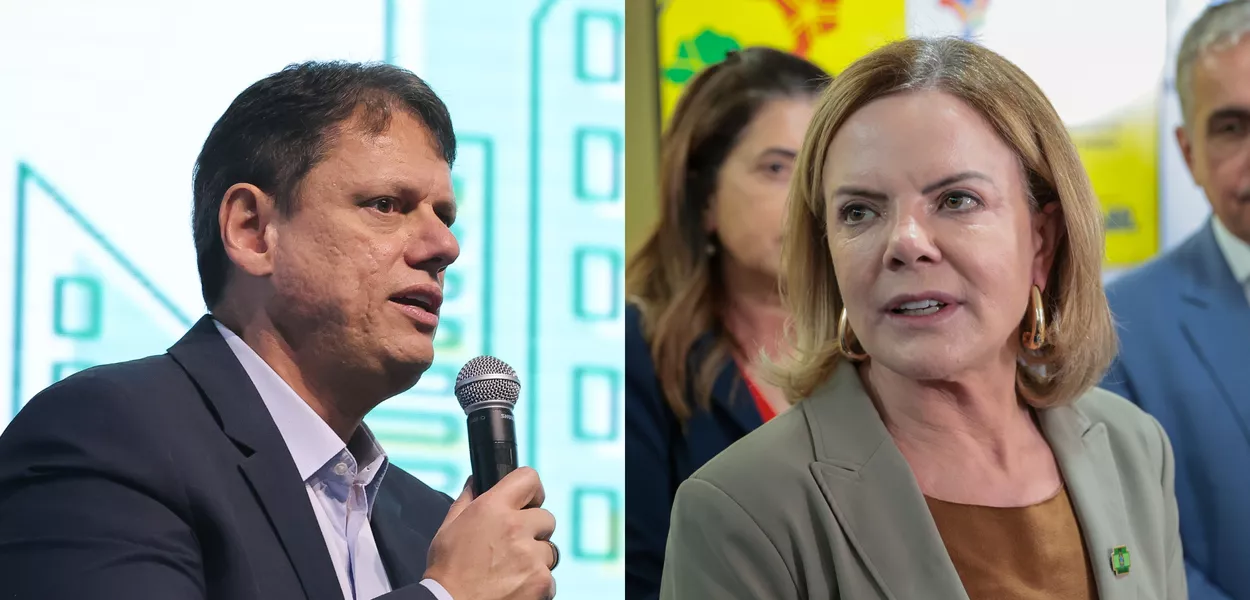 Tarcísio de Freitas e Gleisi Hoffmann