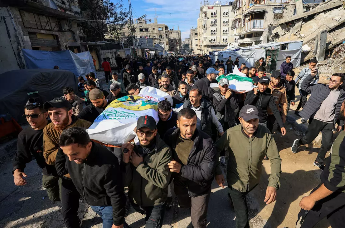 Raed Saed, e seus auxiliares, mortos em um ataque israelense um dia antes, na Cidade de Gaza, em 14 de dezembro de 2025.