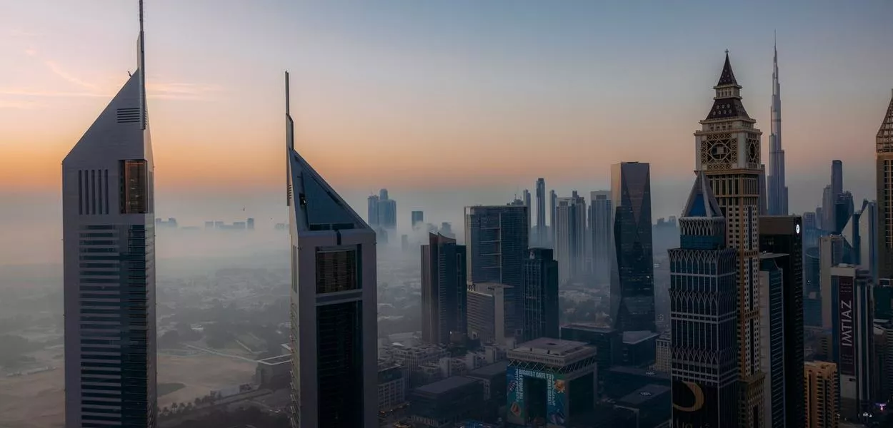 Vista de Dubai, nos Emirados Árabes Unidos