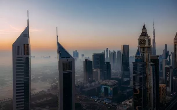 Vista de Dubai, nos Emirados Árabes Unidos