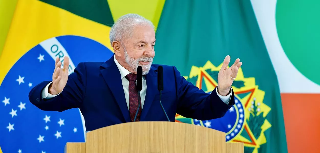 Presidente Lula durante entrevista coletiva à imprensa.