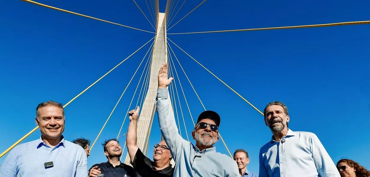 Presidente Lula durantte cerimônia de abertura da Ponte da Integração Brasil–Paraguai.