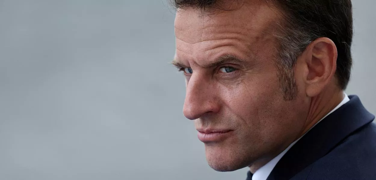 O presidente da França, Emmanuel Macron, em Paris - 14/07/2025